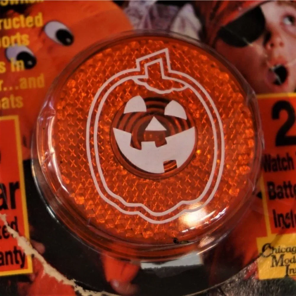 Vintage Safety Strobe Be Seen On Halloween Light Reflector Flasher Trick Or Trea